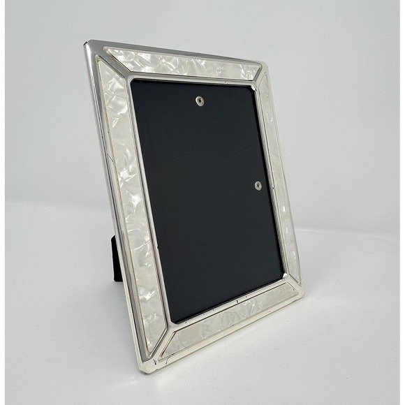 Vintage Silver-tone And Faux Mother Of‎ Pearl Picture Frame 6.5x4.5 Decor Luxury - Picture 1 of 6